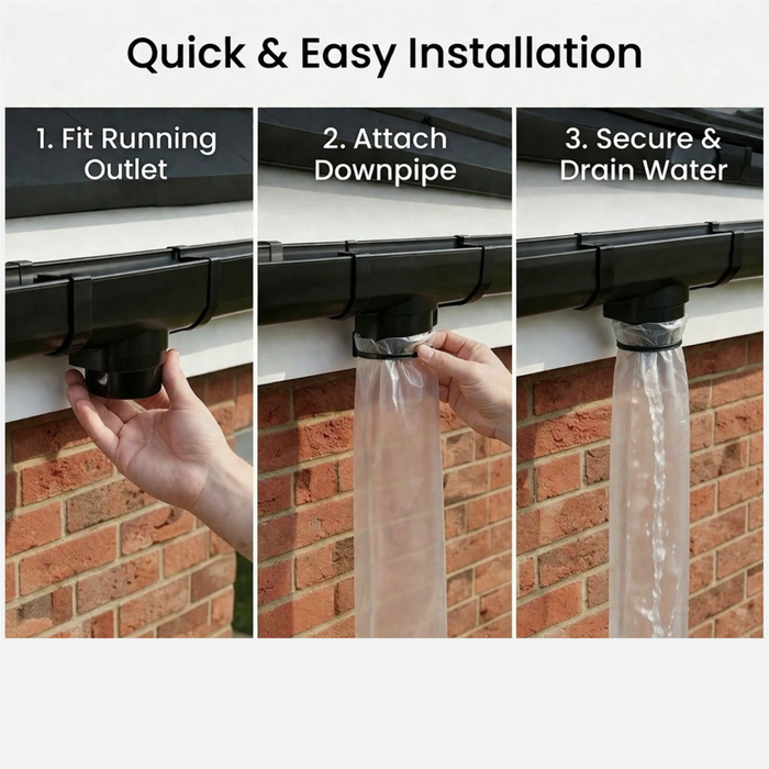 30m Squareline Gutter Running Outlet Kit