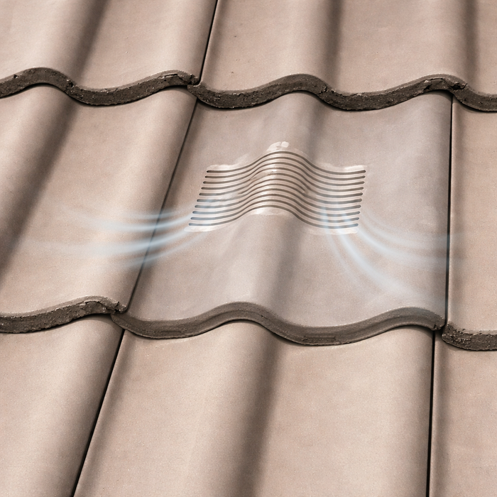 Double Pantile Roof Tile Vent - Red (With Pipe Adapter)