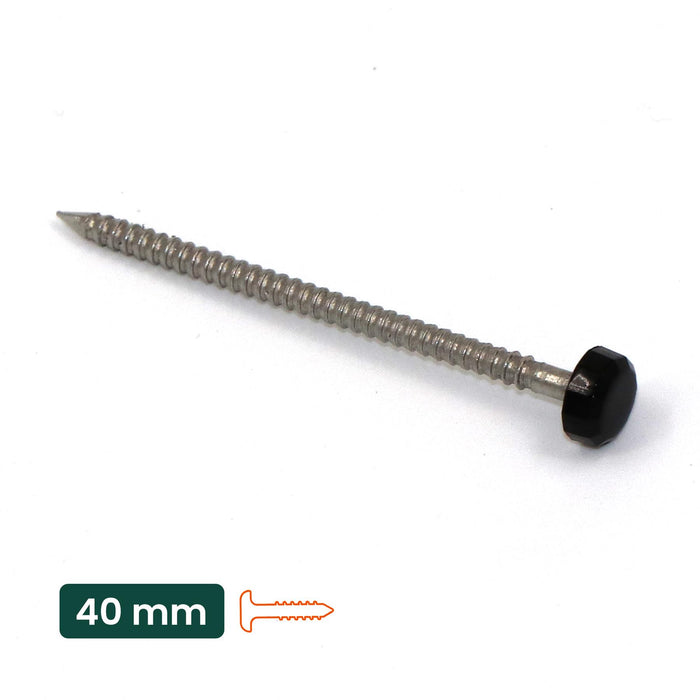 50 x 40mm Black UPVC Poly Top Pins [B&N] (0073)