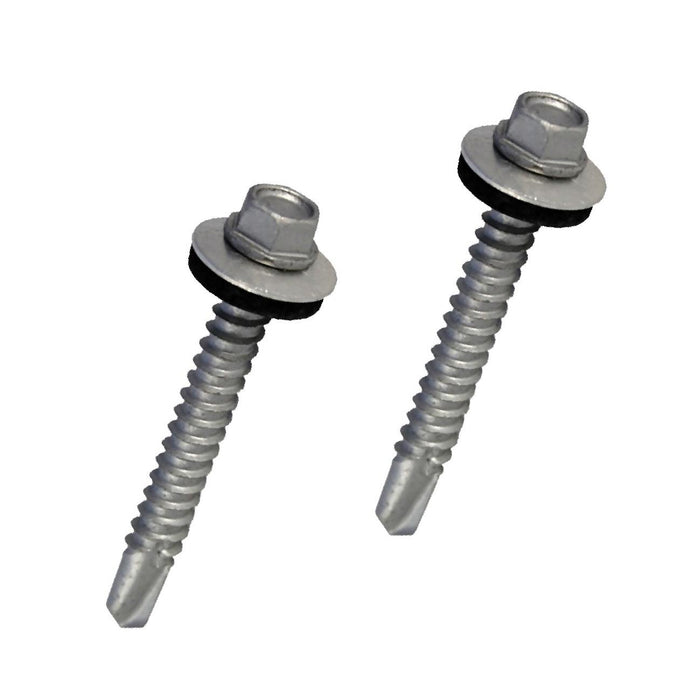 100 x Roofing Screws for Metal Sheets & Cladding Self Drill 5.5 x 35mm Hex Head