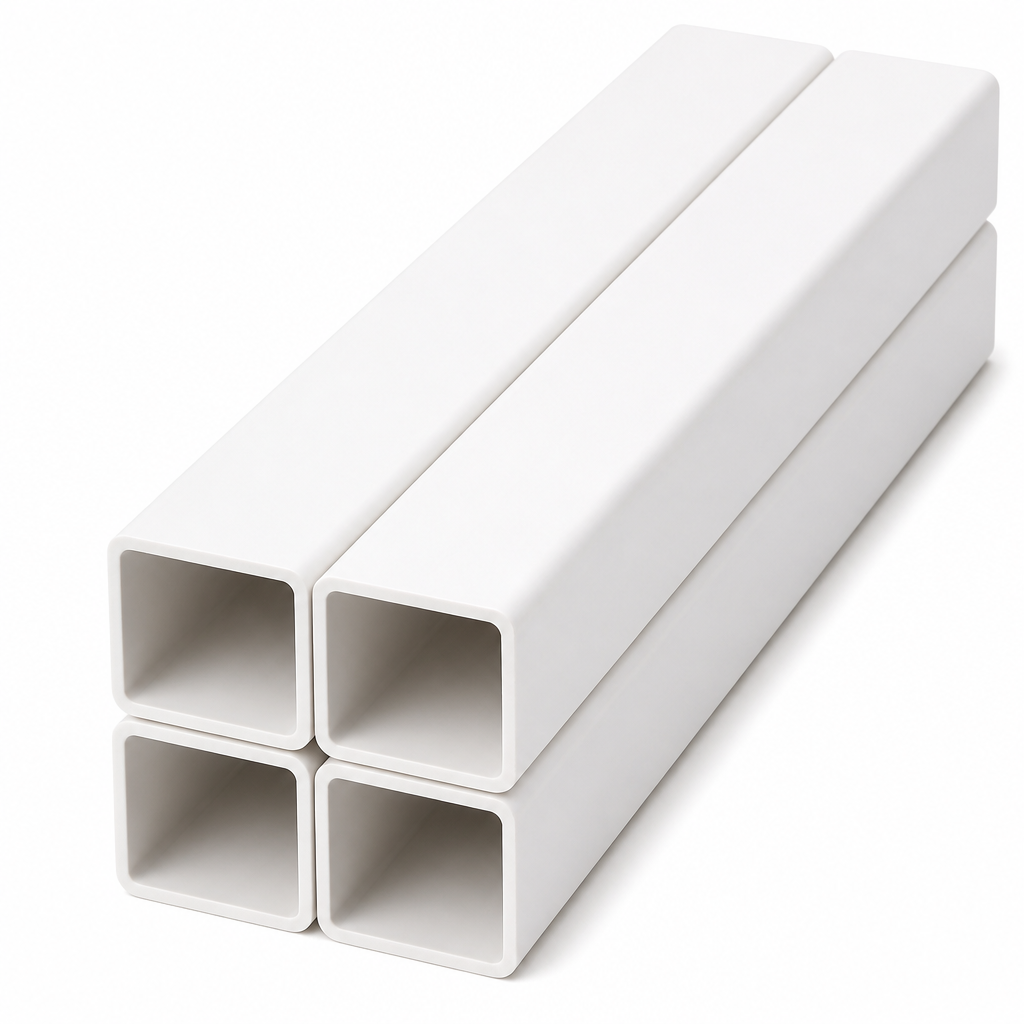 4 x 50mm White PVC Box Section 1 Metre Length