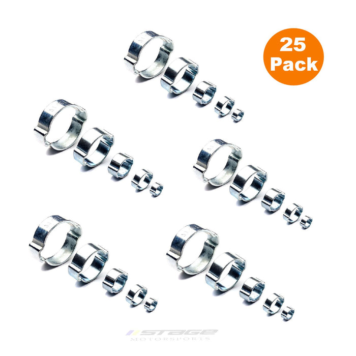 25 x W1 Double Ear Clamps  [ 9 - 11mm ]       (0206) ^^