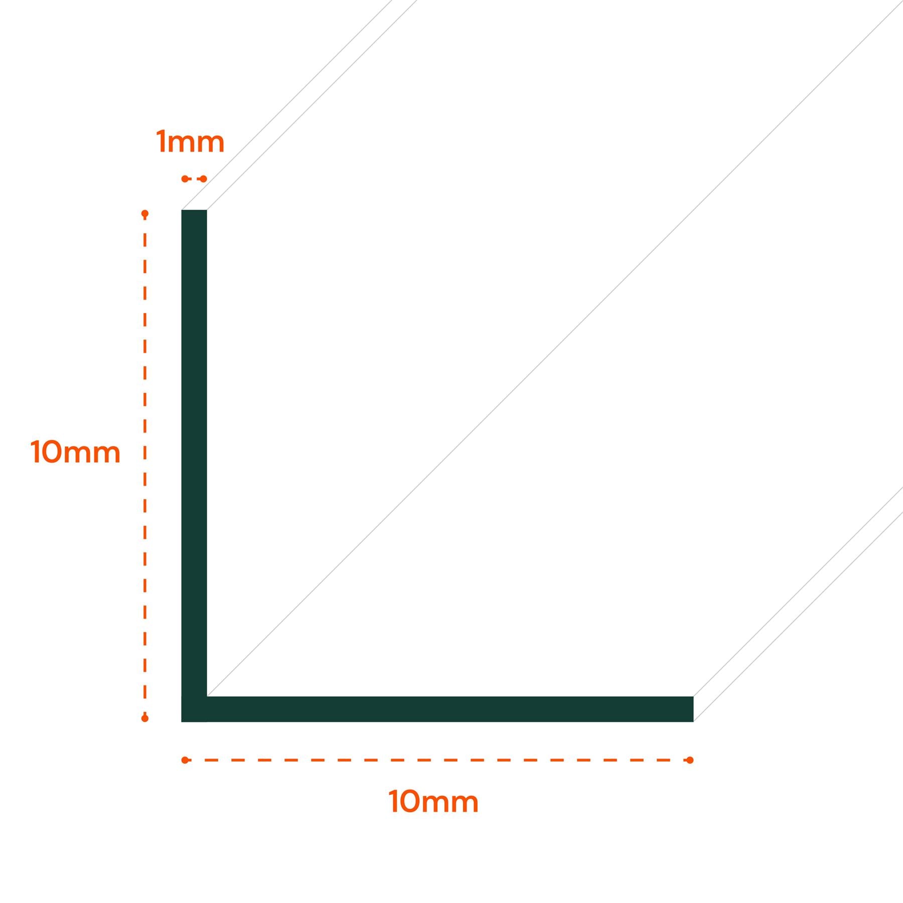 20 x 10x10mm Clear Angles x 1 meter