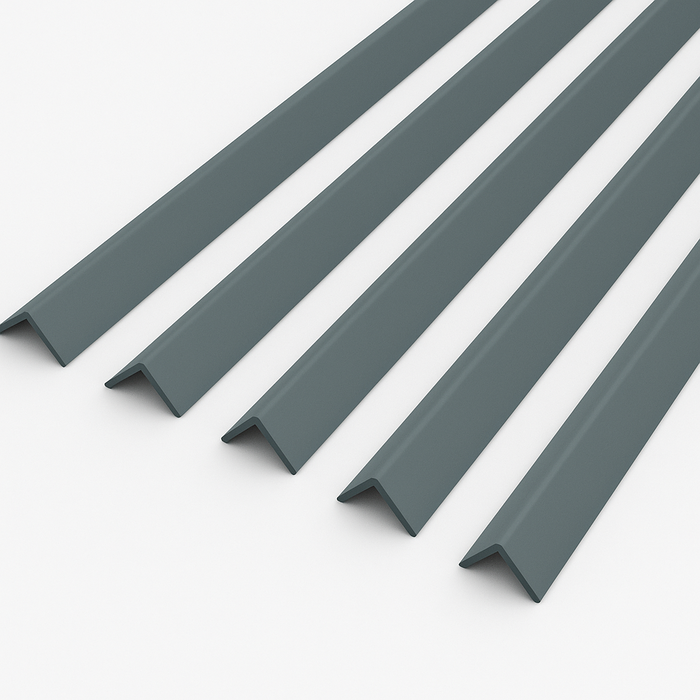 5 x Anthracite Grey 1 Metre UPVC Plastic Rigid Angle 10 x 10mm Corner Cover Trim 90 Degree