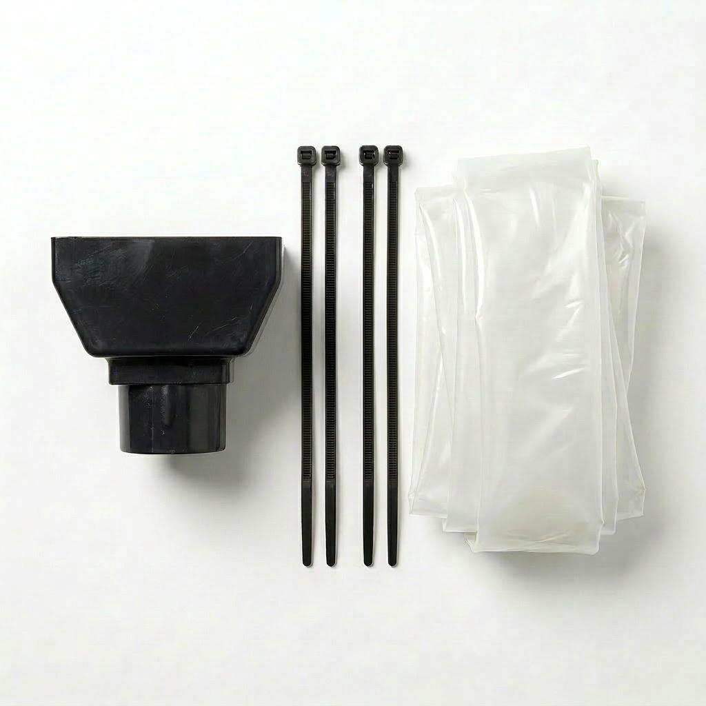 Black 30m Squared Gutter Stop End Outlet Kit 114mm