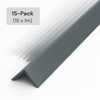 15 Pack Grey 1 Metre UPVC Plastic Rigid Angle 25 x 25mm Corner Cover Trim 90 Degree