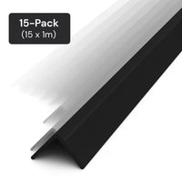 15 Pack Black 1 Metre UPVC Plastic Rigid Angle 10 x 10mm Corner Cover Trim 90 Degree