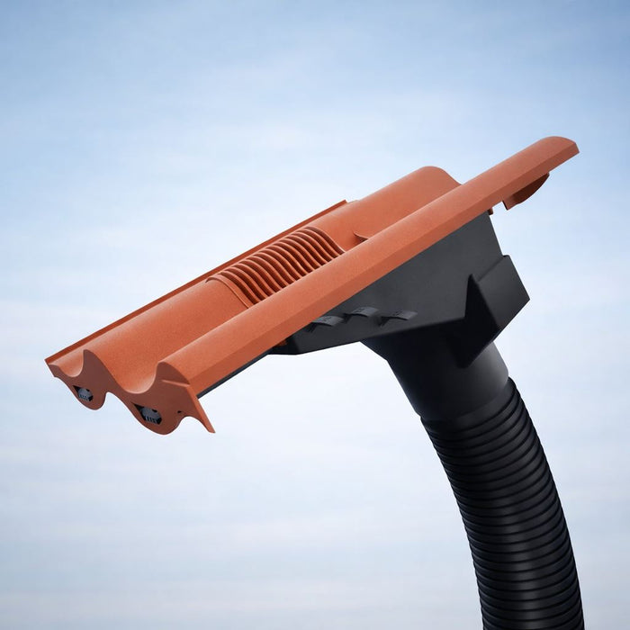 Manthorpe Brown Double Roman Tile Vent with Adaptor Kit for Concrete Tile Roofs