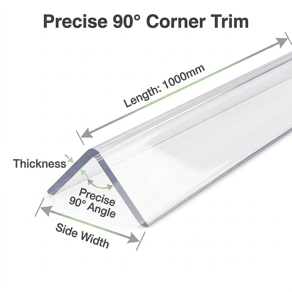 10 x 50x50mm Clear Angles x 1 metre
