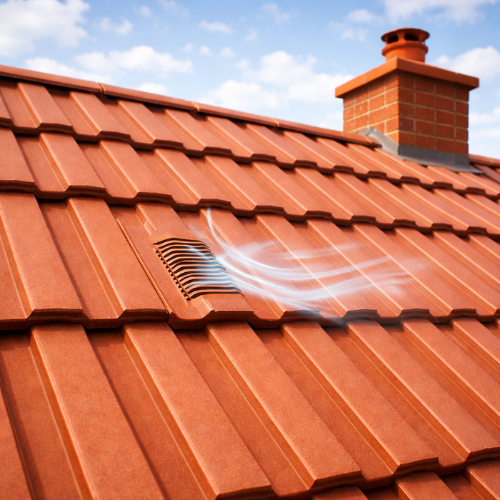 Timloc Brown Mini Castellated Roof Tile Vent with Adapter
