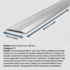5 x Vinyl Cover 25mm x 89.5cm Protective Trim for DIY and Hardware Maintenance 120g Lightweight Surface Guard