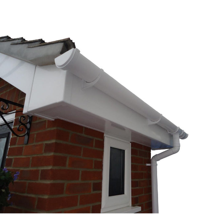 5 x White Half Round Fascia Gutter Brackets, Freeflow 112mm Rain Water Systems