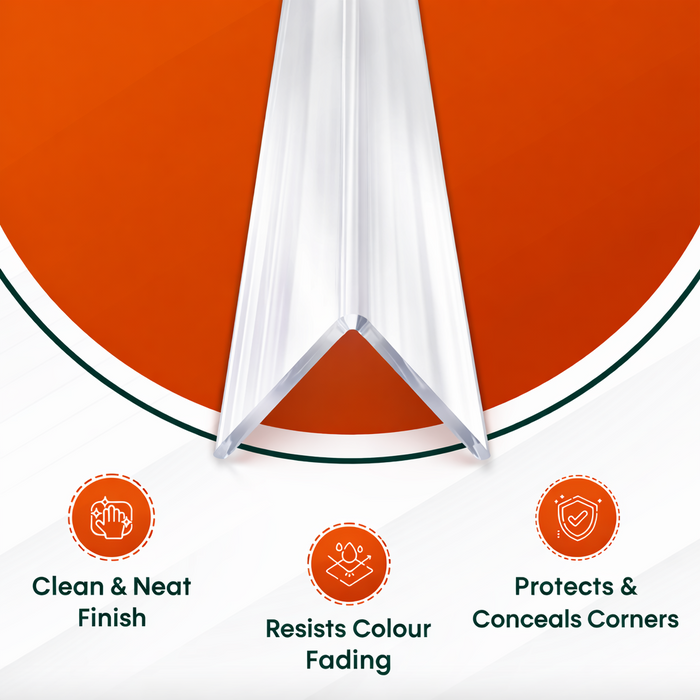 4 x 25x25mm Clear Angles x 1 Metre