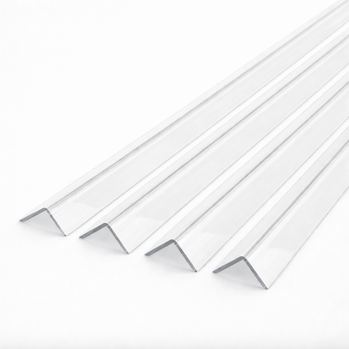 4 x 25x25mm Clear Angles x 1 Metre