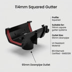 10m Squareline Gutter Running Outlet Kit