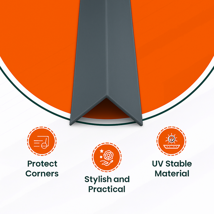 3 x Anthracite Grey Rigid Angle 25mm x 25mm x 1  Metre  ^