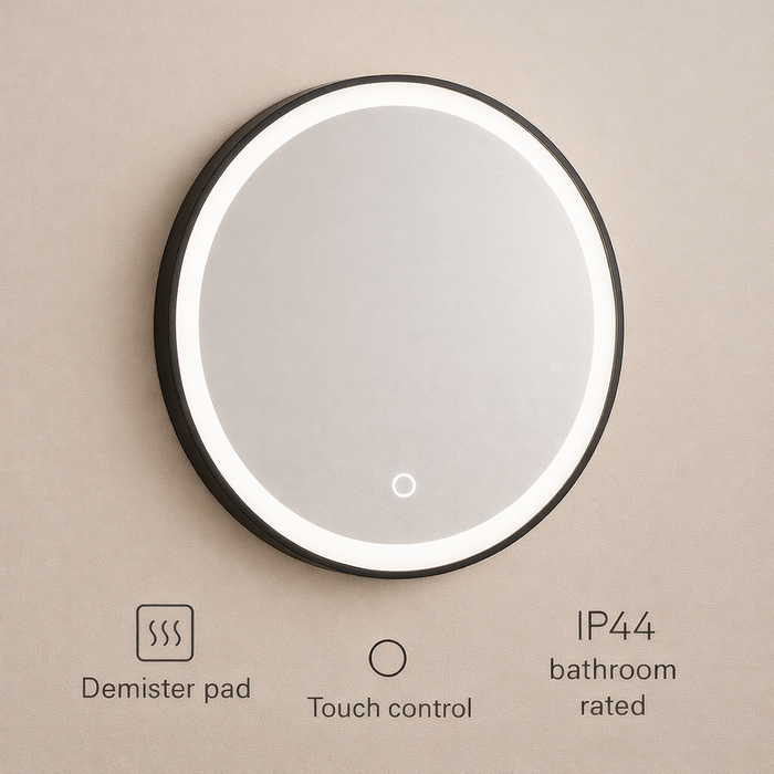 Kartell K-Vit NERO Round 600mm LED Mirror