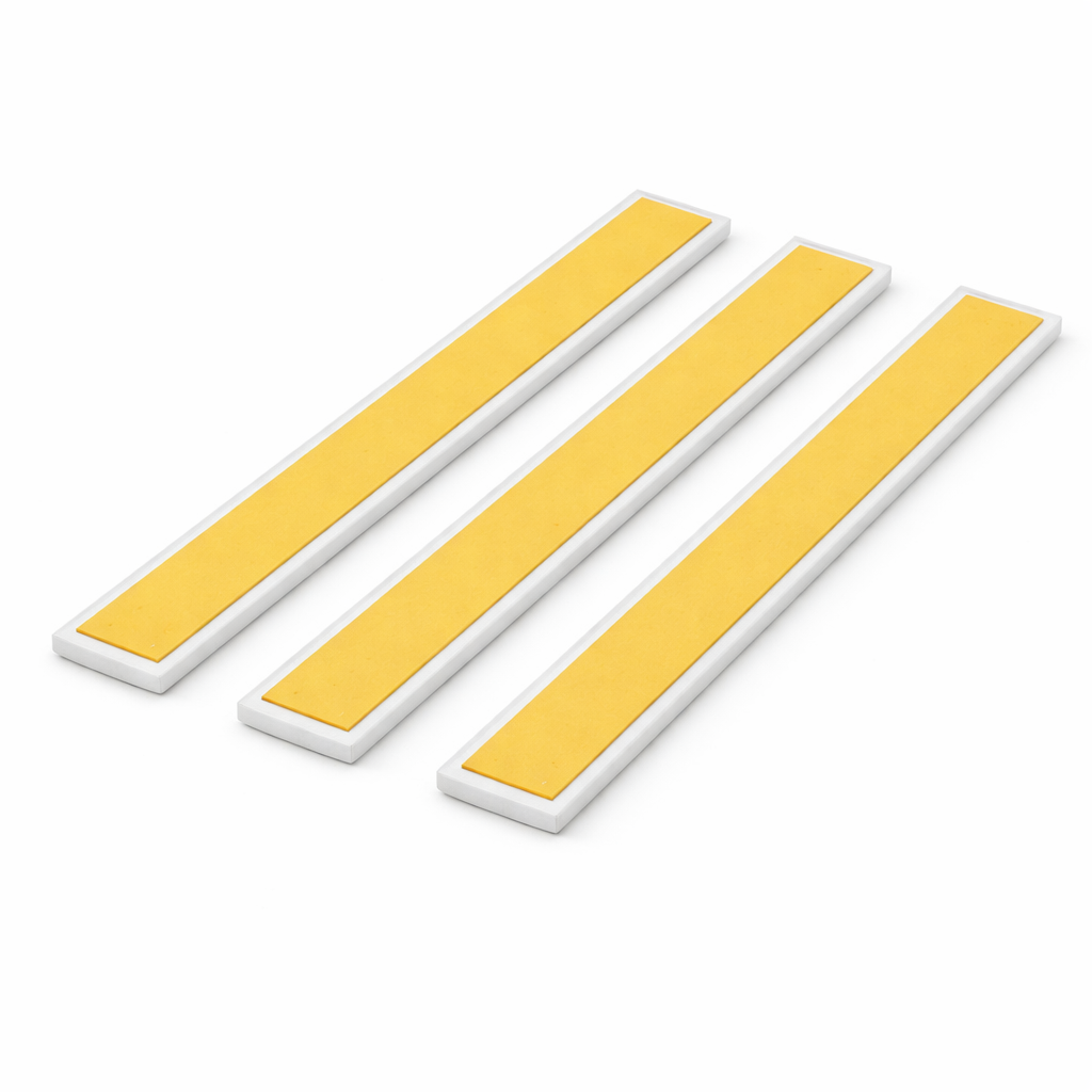 3 x 50mm White Adhesive Taped PVC Flat Bar x 1 Metre