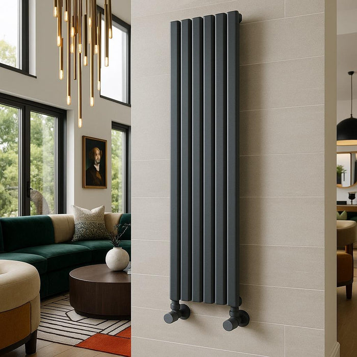 Kartell K-Rad Angled Modern Radiator Valve 15mm – Anthracite Grey – 4 Pack