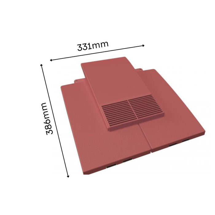 Manthorpe Antique Red Plain Tile Vent with Adaptor Kit for Clay and Concrete Roofs