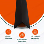 4x Black Rigid Angle – 40mm x 40mm x 1m PVC Corner Trim