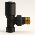 Kartell K-Rad Straight Modern Radiator Valve 15mm – Matte Black – Pair