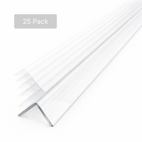 25 x 25x25mm Clear Angles x 1 Metre