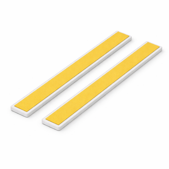 2 x 19mm White Adhesive Taped PVC Flat Bar x 1 Metre