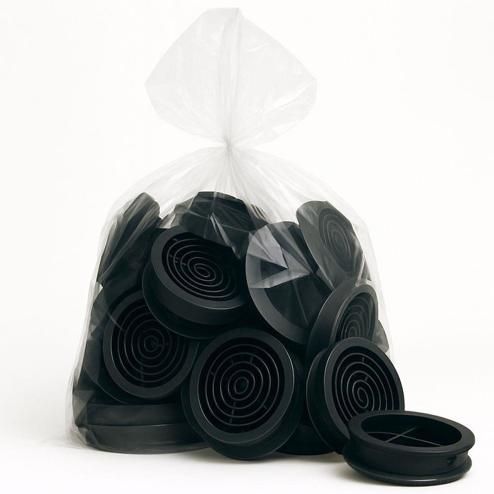 75 Pack 68mm Black Plastic Round Soffit Air Vents | UV Resistant UPVC Push-in Roof Disc for Fascia | Long-Lasting, Durable, and Weatherproof Circular Soffit Vent for Optimal Ventilation