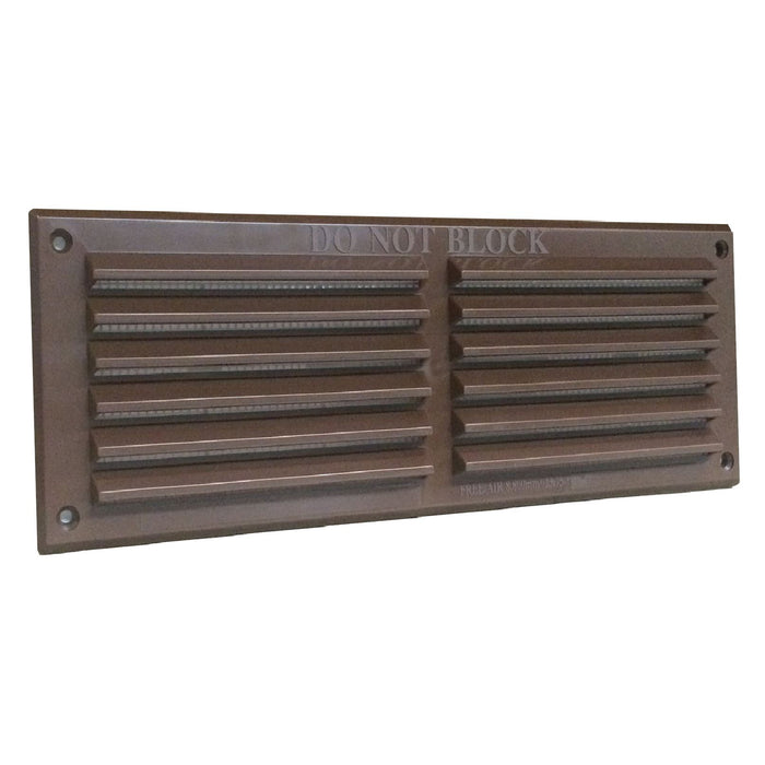 9" x 3" Brown Plastic Louvre Air Vent Grille with Removable Flyscreen Cover