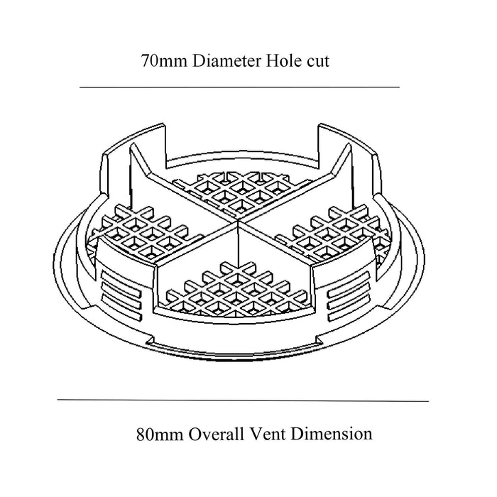 50 x Timloc White Soffit Vents     (0634) ^^