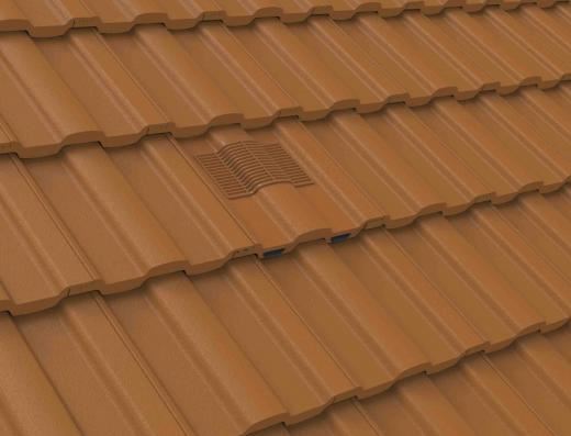 Manthorpe Terracotta Castellated Tile Vent with Adaptor Kit for Clay and Concrete Tile Roofs