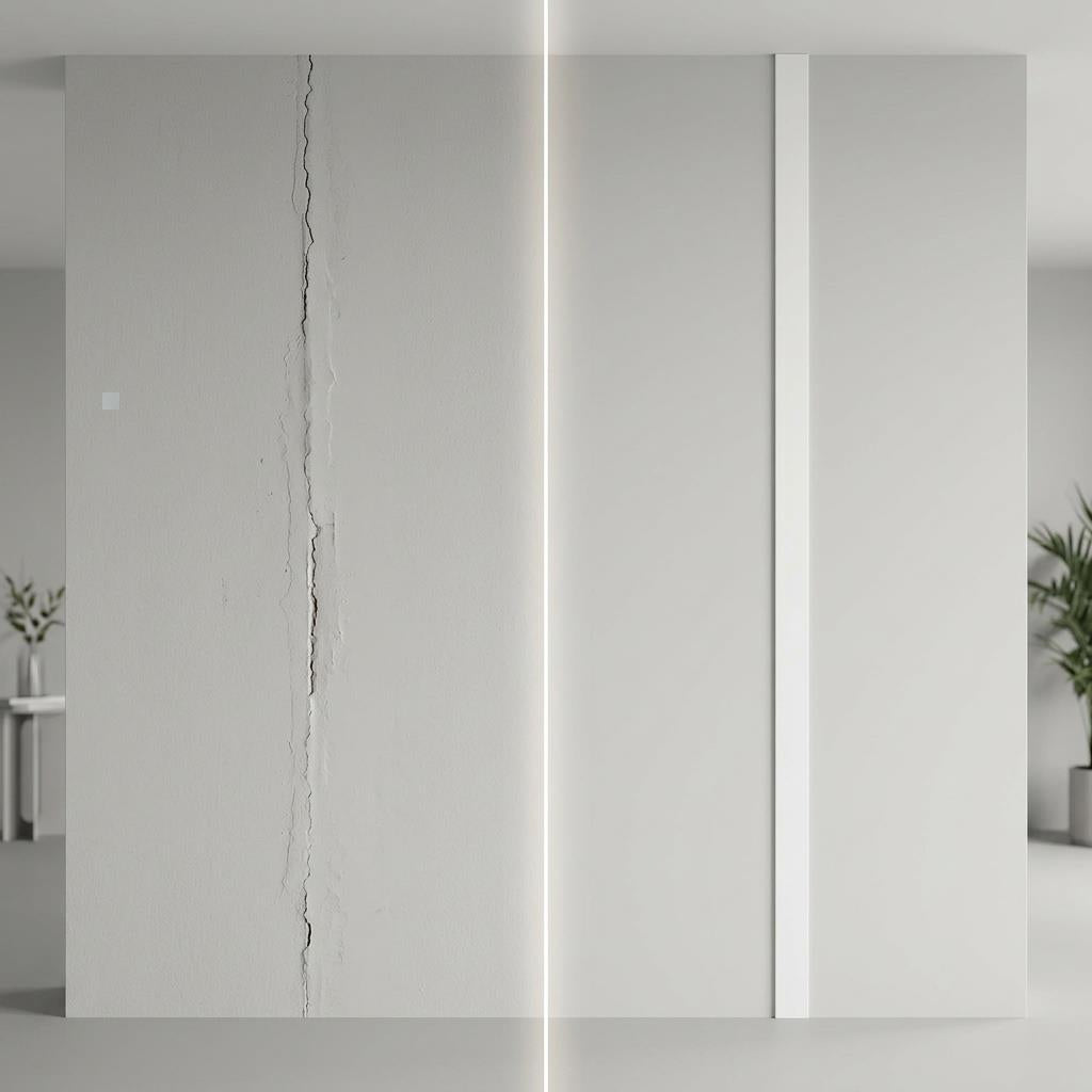 5 x 38mm White Adhesive Taped PVC Flat Bar x 1 Metre