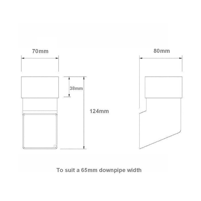 Freeflow White Square Downpipe Shoe for Rainwater Systems 1 Pack