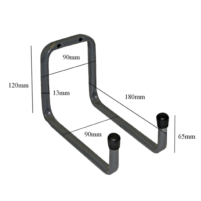 Wall Mounted 180mm Double Tool / Bike Storage Hook for Garages sheds & Workshops