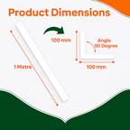 2 x White Rigid Angle 100mm x 100mm x 1  Metre  ^