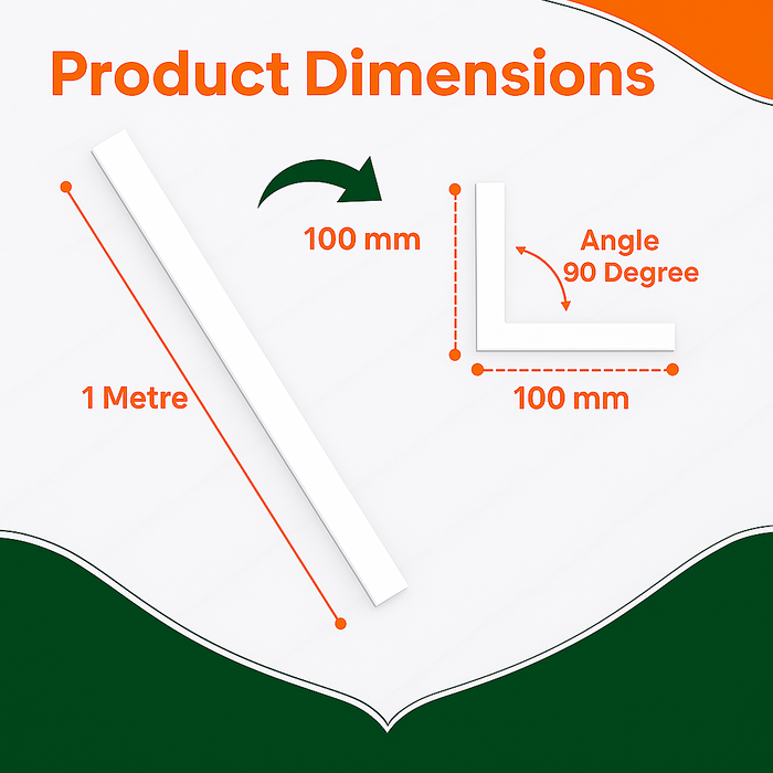 2 x White Rigid Angle 100mm x 100mm x 1  Metre  ^