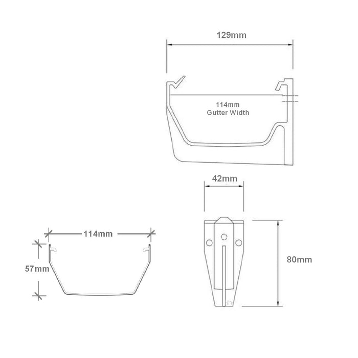 10 x White Square Fascia Gutter Brackets, Freeflow 114mm Rain Water Systems