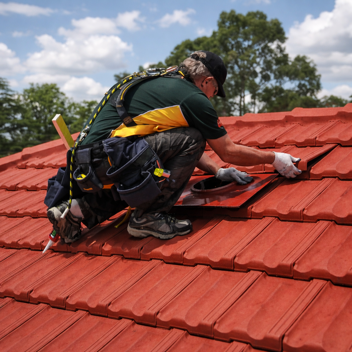 Manthorpe Antique Red Plain In-line Roof Tile Vent & Pipe Adapter / for concrete and Clay Tiles