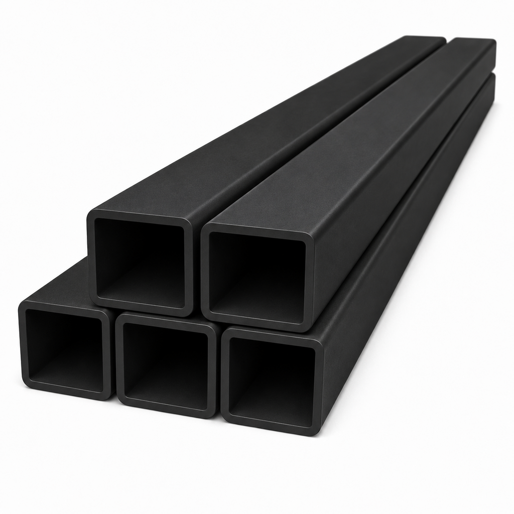 5 x 25mm Black PVC Box Section 1 Metre Length