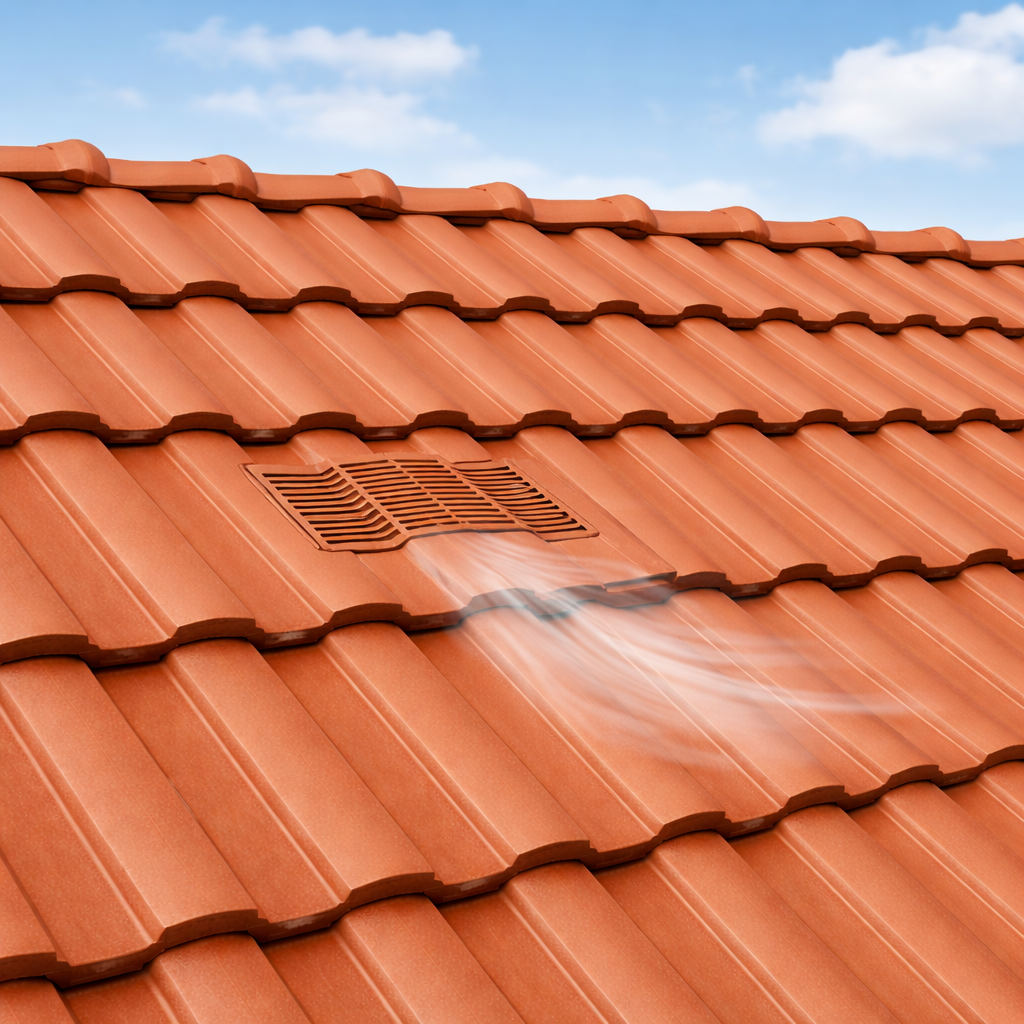 Castellated Roof Tile Vent - Terracotta