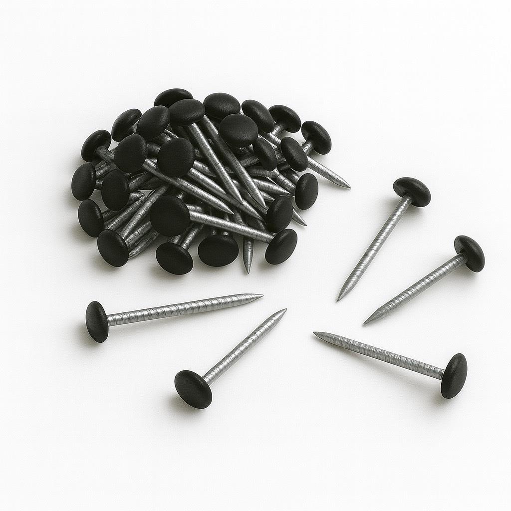 Poly Top Pins Nails 1500 Pack 40mm Black UPVC