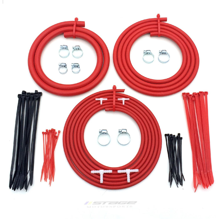 Universal Red Stage Motorsport  Engine Bay Silicone Hose Dress Up Kit   (0504) ^^