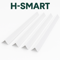 4 Pack - White Rigid Angle Trim - 10mm x 10mm x 1 Metre - PVC Corner Protector