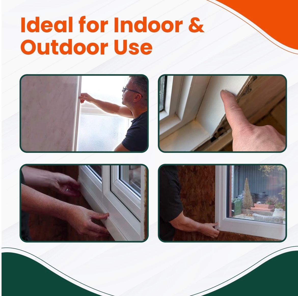 2 Pack White PVC Plastic Corner Trim - 10mm x 10mm x 1Metre
