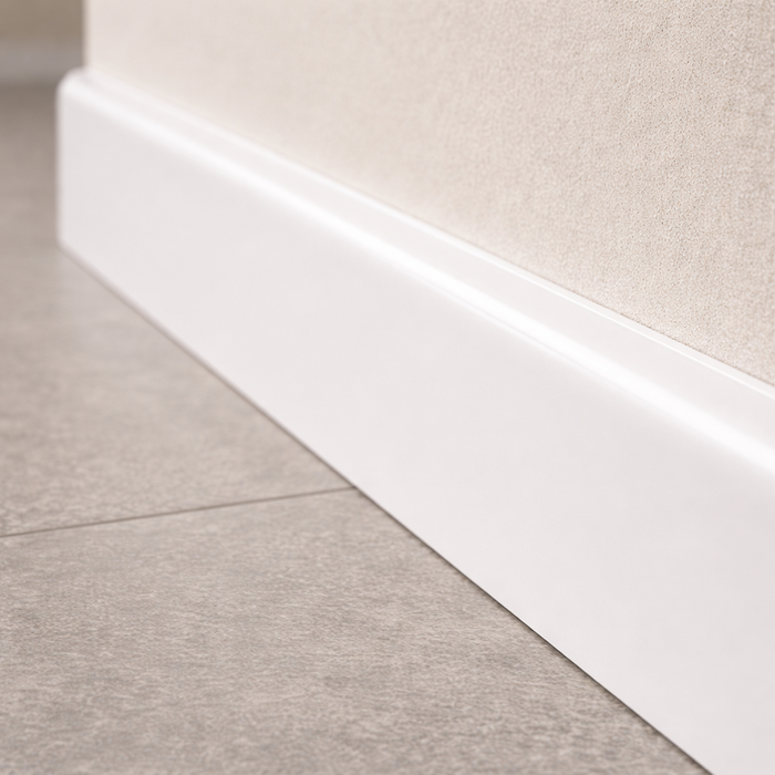 White uPVC D-Mould Trim 45mm x 1m