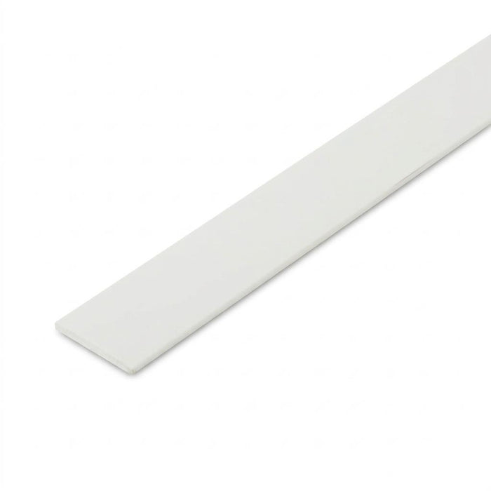 1 x 19mm White PVC Flat Bar x 1 Metre