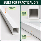 25mm White PVC Box Section 1 Metre Length