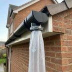 Black 20m Round Gutter Stop End Outlet Kit 112mm