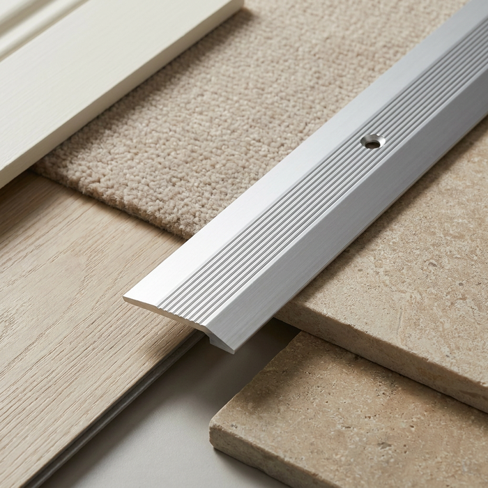 Aluminium Vinyl Edge Floor Transition Strip, 28mm x 6mm x 89.5cm DIY Low Profile Floor Trim for Finishing and Edge Protection